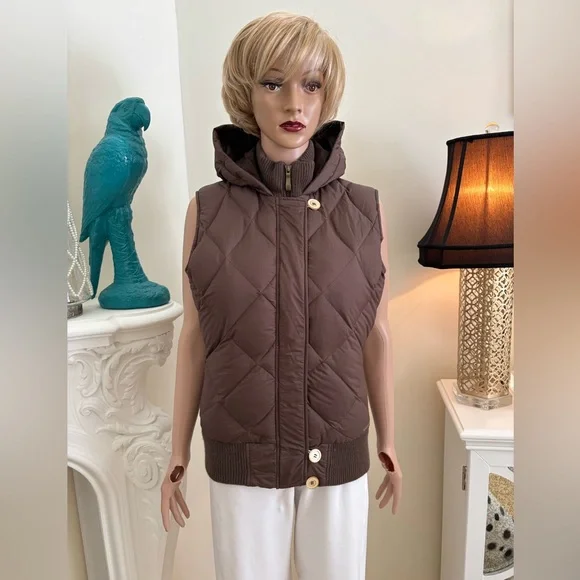 Merrell Quilted Hooded Sleeveless Vest - Brown - Picture 2 of 14